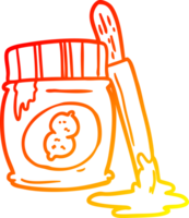 warm gradient line drawing of a jar of peanut butter png