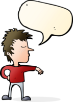 cartoon man making camp gesture with speech bubble png