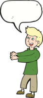 Cartoon glücklicher Mann mit Sprechblase png