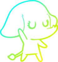 verkoudheid helling lijn tekening van een schattig tekenfilm olifant png