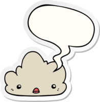 schattig tekenfilm wolk met toespraak bubbel sticker png