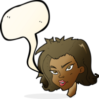 cartoon female face with speech bubble png