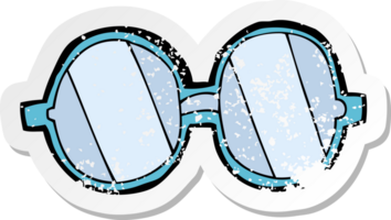 Retro-Distressed-Aufkleber einer Cartoon-Brille png