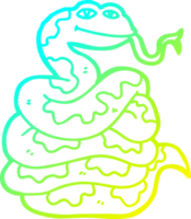 cold gradient line drawing of a cartoon snake png