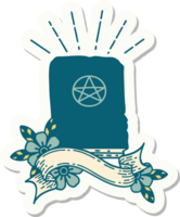 sticker of a tattoo style spellbook png