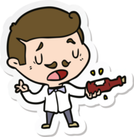 sticker of a cartoon wine expert png