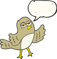 main tiré discours bulle dessin animé oiseau png