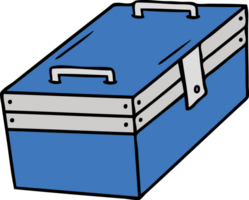 hand drawn cartoon doodle of a metal tool box png