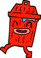 cubo de basura de doodle de dibujos animados png