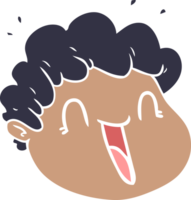 rosto masculino de desenho animado de estilo de cor plana png