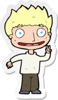 sticker of a cartoon happy boy png