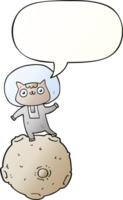 cute cartoon astronaut cat with speech bubble in smooth gradient style png