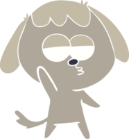 Cartoon gelangweilter Hund im flachen Farbstil png
