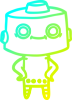 cold gradient line drawing of a cartoon robot png