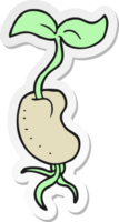 sticker of a cartoon sprouting seed png