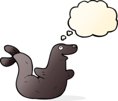 cartoon seal with thought bubble png