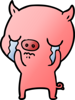 cerdo de dibujos animados llorando png