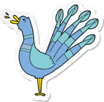 pegatina de un pavo real de dibujos animados png