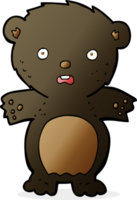 frightened black bear cartoon png