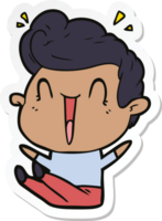 sticker of a cartoon excited man png