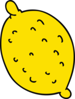 hand drawn quirky cartoon lemon png