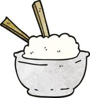 tigela de doodle de desenho animado de arroz png