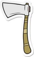 sticker of a cartoon viking axe png