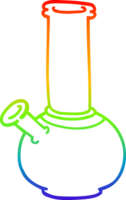 rainbow gradient line drawing of a cartoon bong png