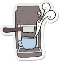 adesivo de uma máquina de café expresso de desenho animado png