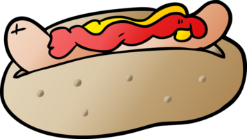 hot-dog de dessin animé avec de la moutarde et du ketchup png