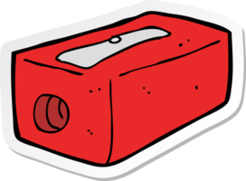 sticker of a cartoon pencil sharpener png