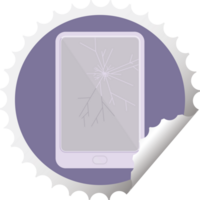 broken electronic tablet   round sticker stamp png