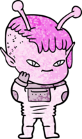 linda garota alienígena de desenho animado png