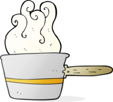 hand drawn cartoon saucepan cooking png