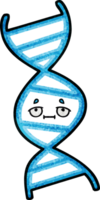 retro grunge texture cartoon of a DNA strand png