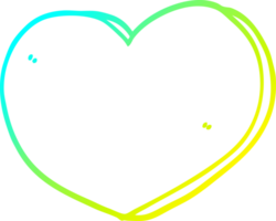 cold gradient line drawing of a cartoon love heart png