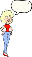 hand drawn comic book speech bubble cartoon surprised woman png