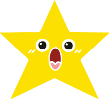 platt Färg retro tecknad serie av en guld stjärna png
