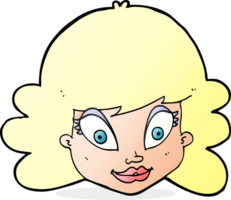 cartoon happy female face png