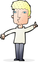 cartoon man raising point png