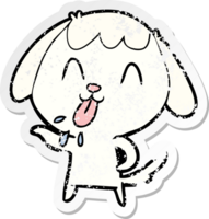 distressed sticker of a cute cartoon dog png