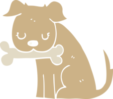 chien de dessin animé de style plat couleur png