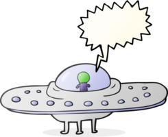 hand drawn speech bubble cartoon flying saucer png