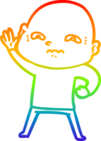 rainbow gradient line drawing of a cartoon creepy guy png