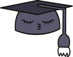 cute cartoon of a graduation hat png