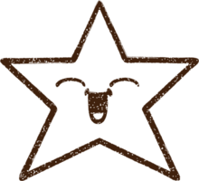 desenho de carvão estrela rindo png