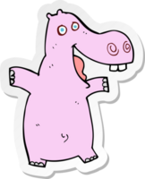 sticker van een cartoon nijlpaard png