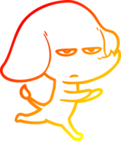 warm gradient line drawing of a annoyed cartoon elephant png
