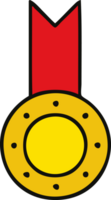 mignonne dessin animé de une or médaille png