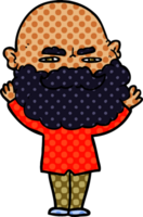 cartoon man with beard frowning png